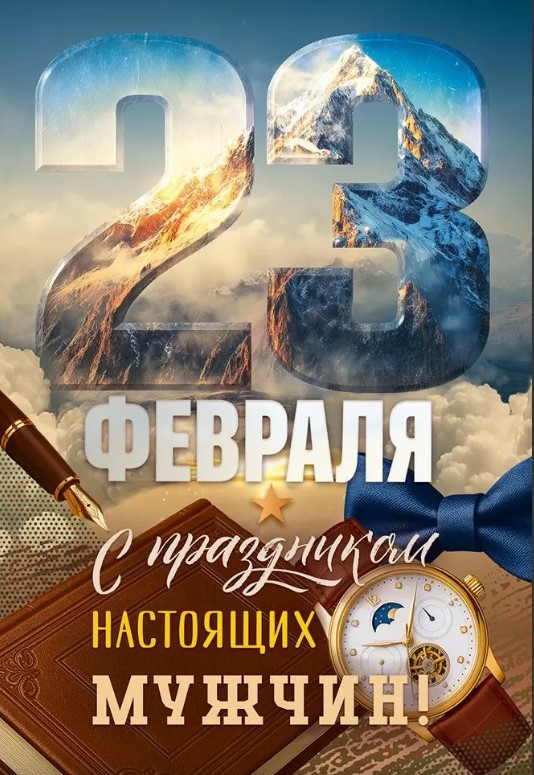 Открытка 23 Февраля! С праздником настоящих мужчин, 9.0001615